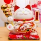 日本大号陶瓷电动摇手招财猫摆件店铺家居客厅开业摆件礼品批发