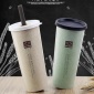 批发小麦**餐具套装麦香杯塑料咖啡杯手柄带盖水杯带勺牛奶杯
